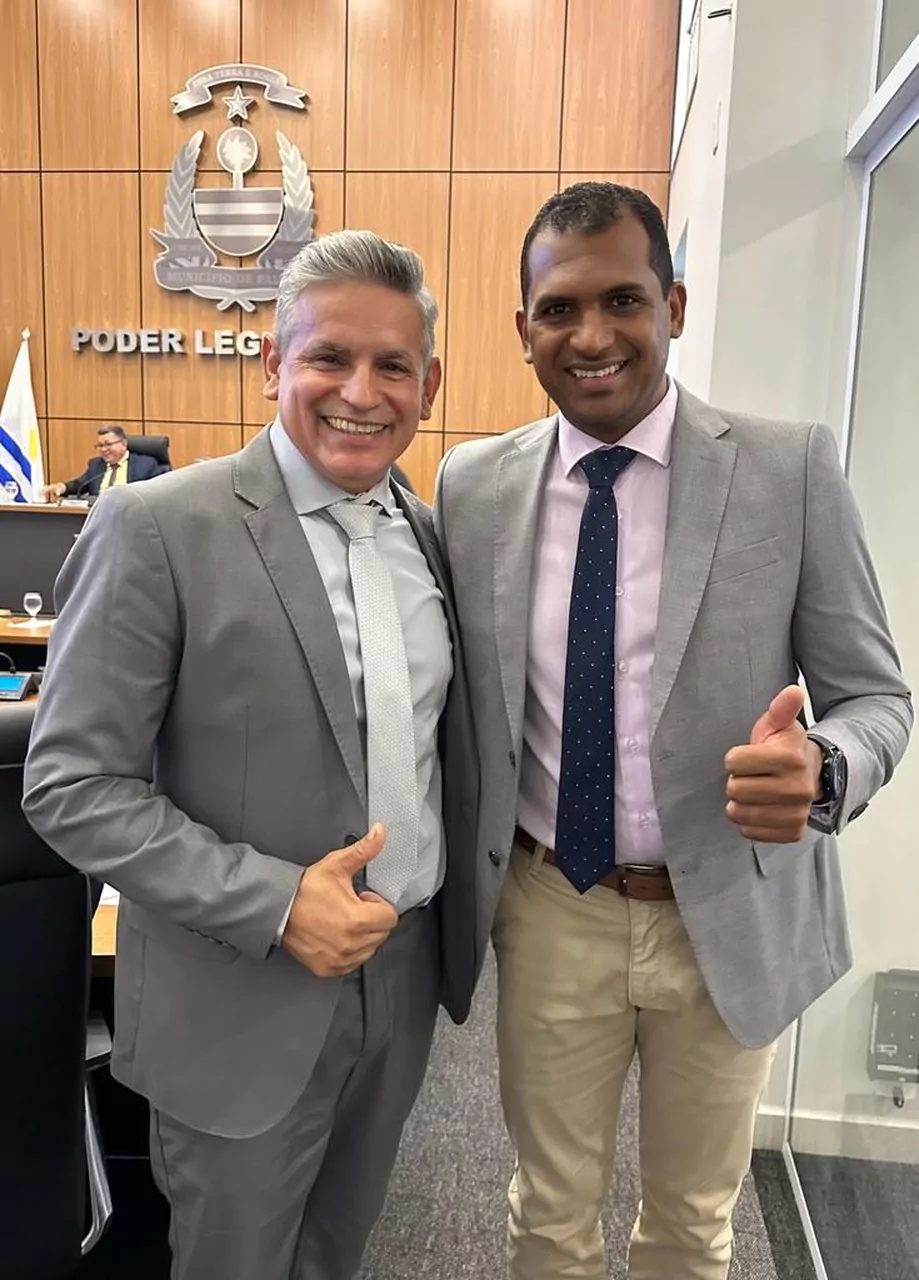 Vereador Nego dá boas-vindas ao novo colega de parlamento da Câmara de Palmas, Benna Maia