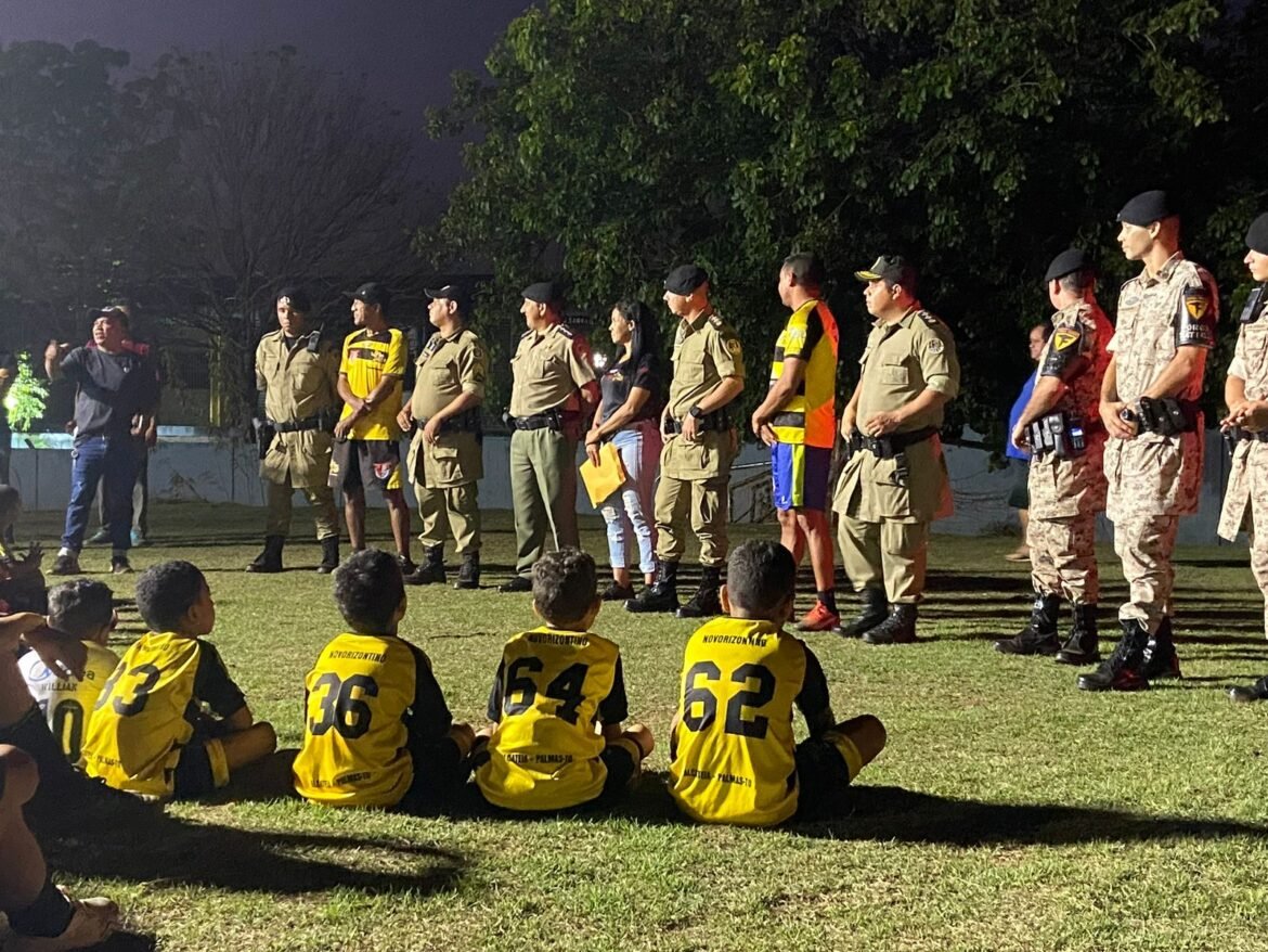 Palestra educacional é promovida pelo vereador Josmundo com 6° BMP e alunos da escolinha de futebol do Aureny III